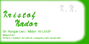 kristof nador business card
