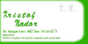 kristof nador business card